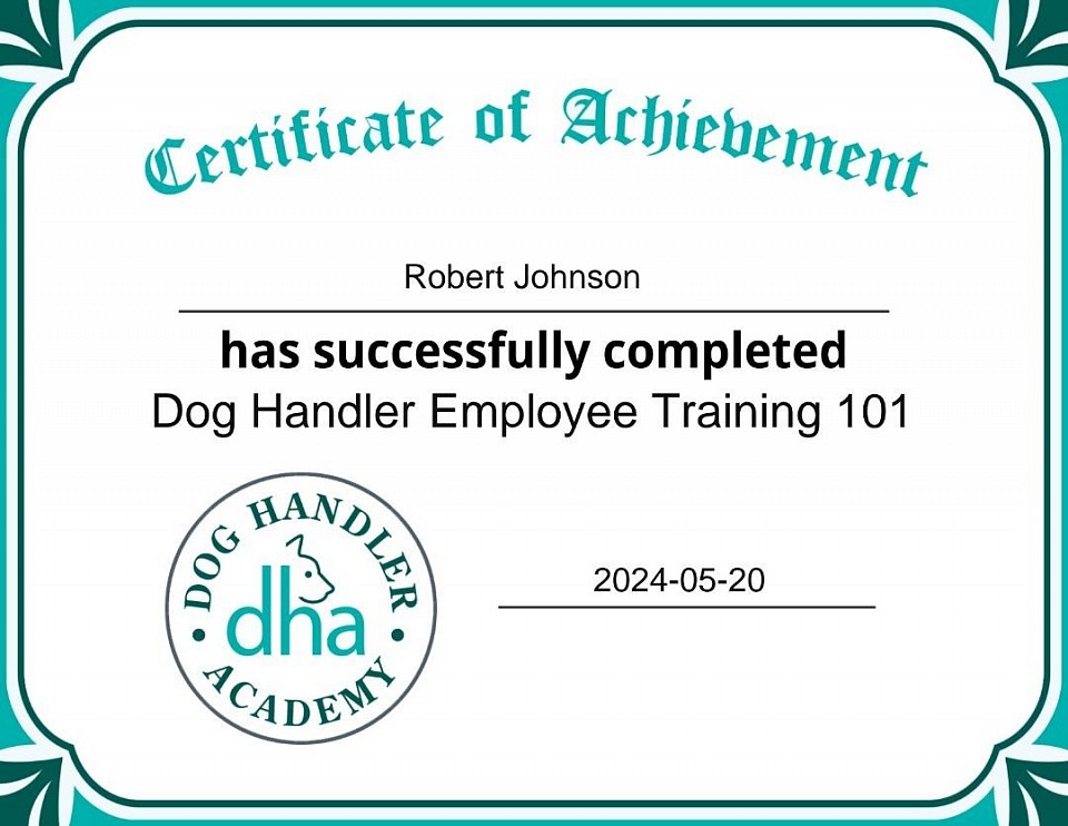 Dog Handler Academy Certification